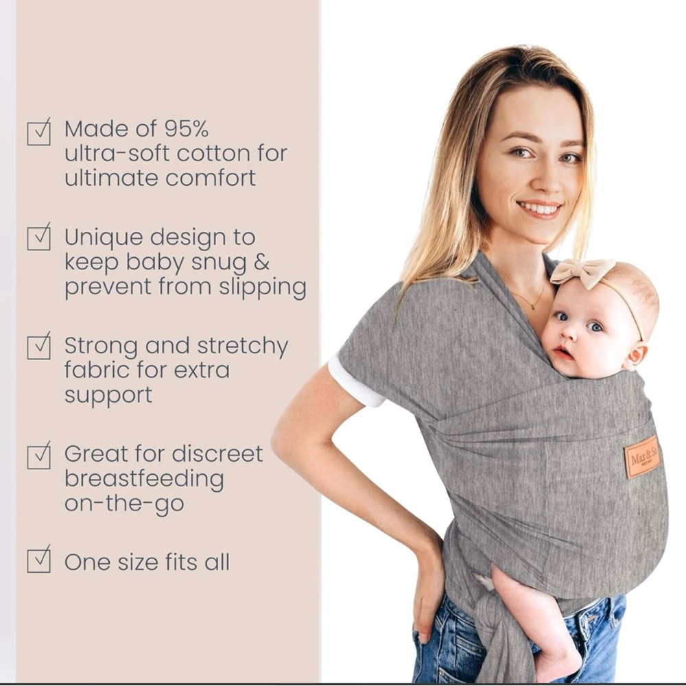 Max & So Baby Pocket Wrap Heather Gray